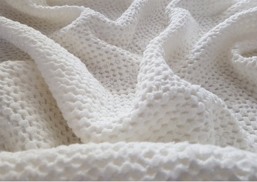 60% linen #Waffle-2 w stonewashed (400 g/m² - 200 cm) BLEACHED
